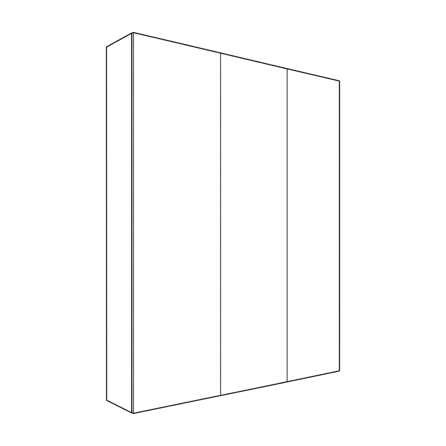Line drawing of the 1.68m Cardboard Display Wall showing its panels and construction