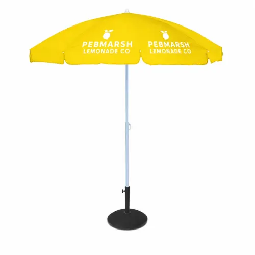 1.8m Circular Canopy Promotional Value Parasol - Outdoor Use, shown with example artwork