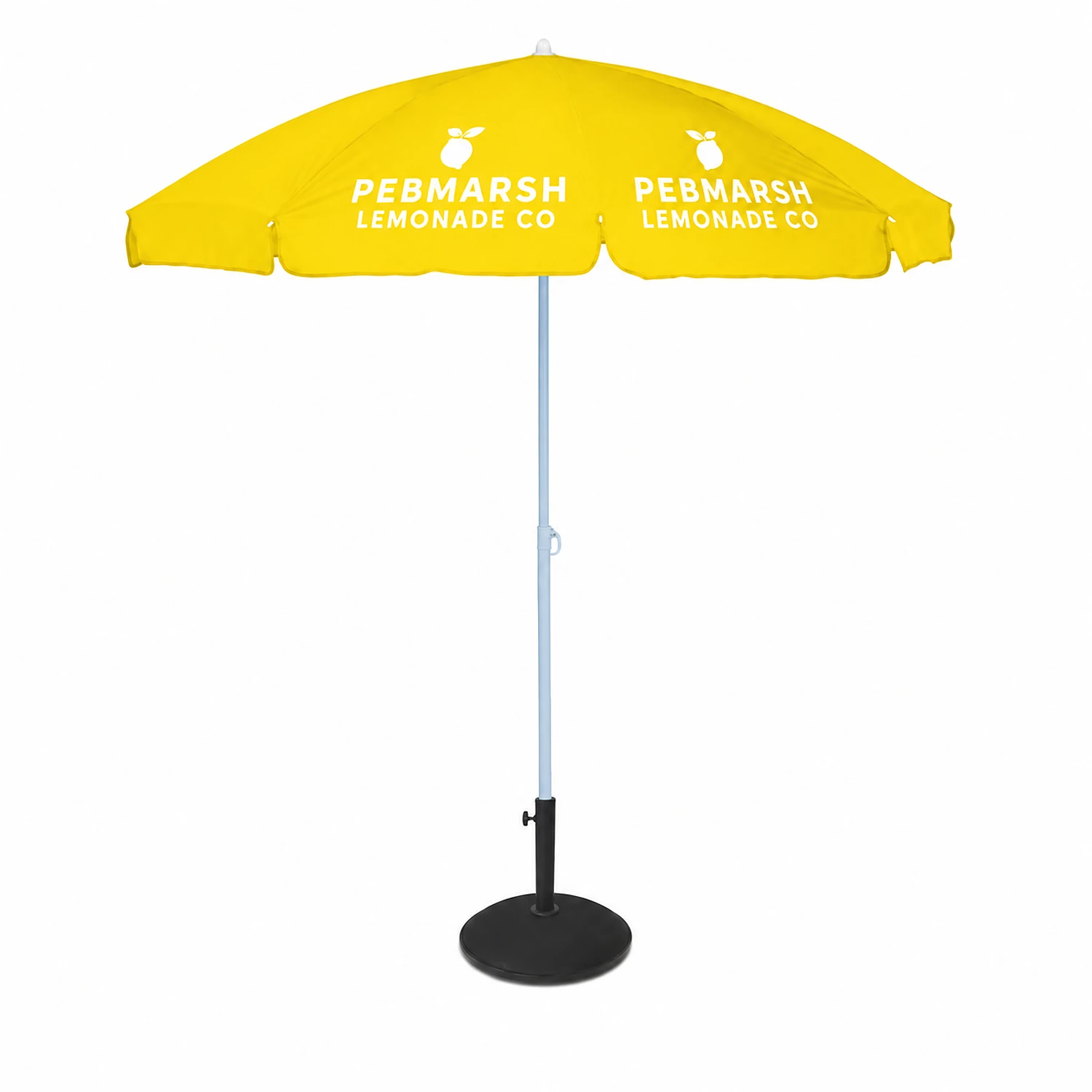 1.8m Circular Canopy Promotional Value Parasol - Outdoor Use, shown with example artwork