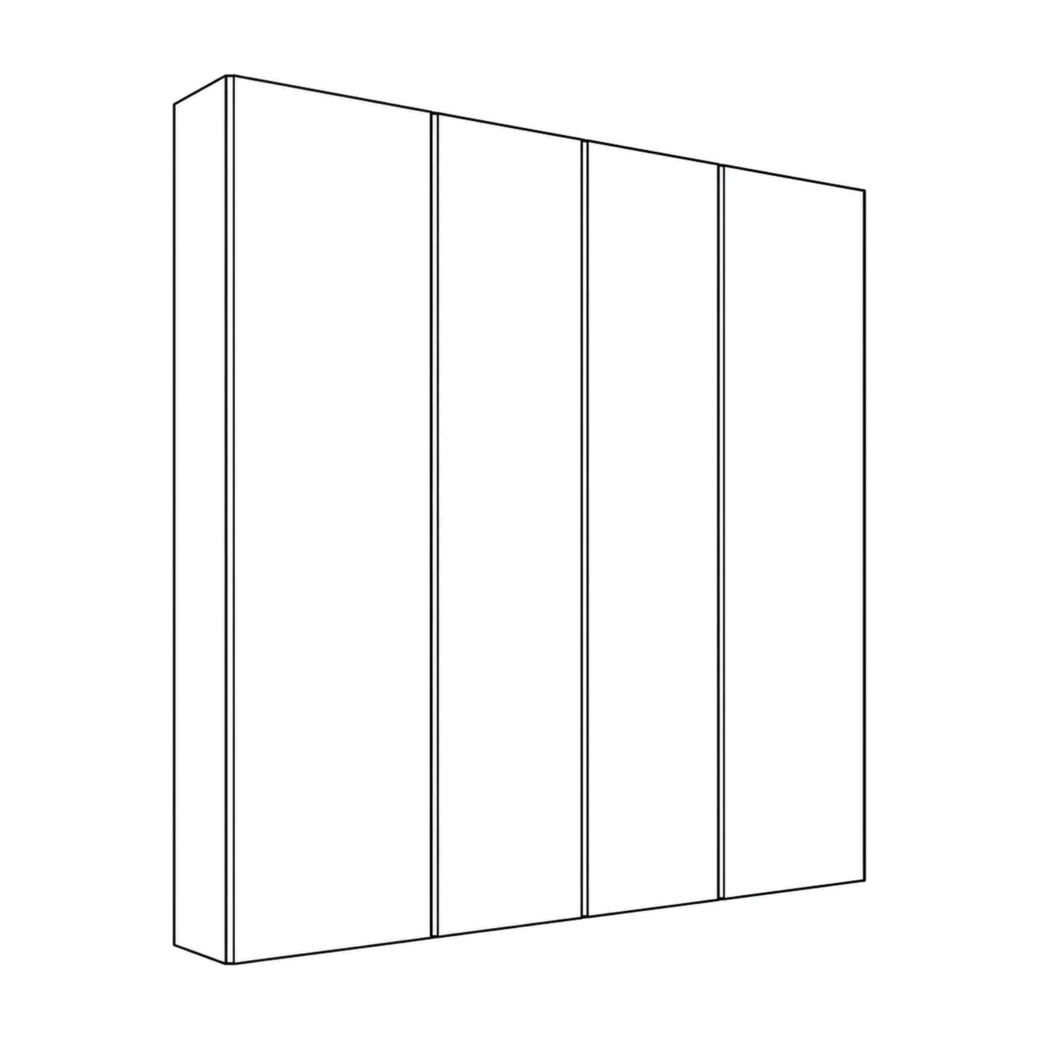 Line drawing of the 2.18m Cardboard Display Wall showing its panels and construction