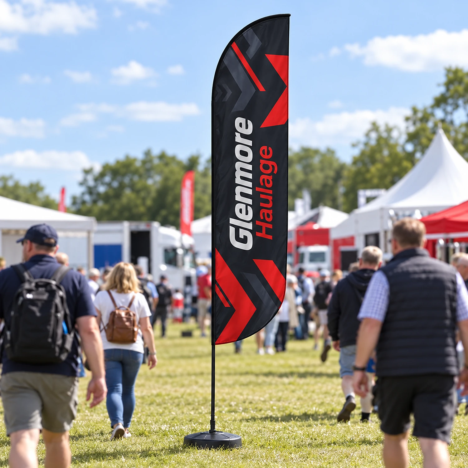 Bold flag at an outdoor event