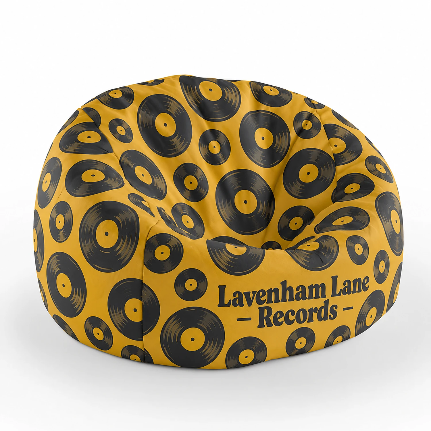 Branded Beanbag - Round - 850mm x 1110mm - Full Colour Print, shown with example artwork