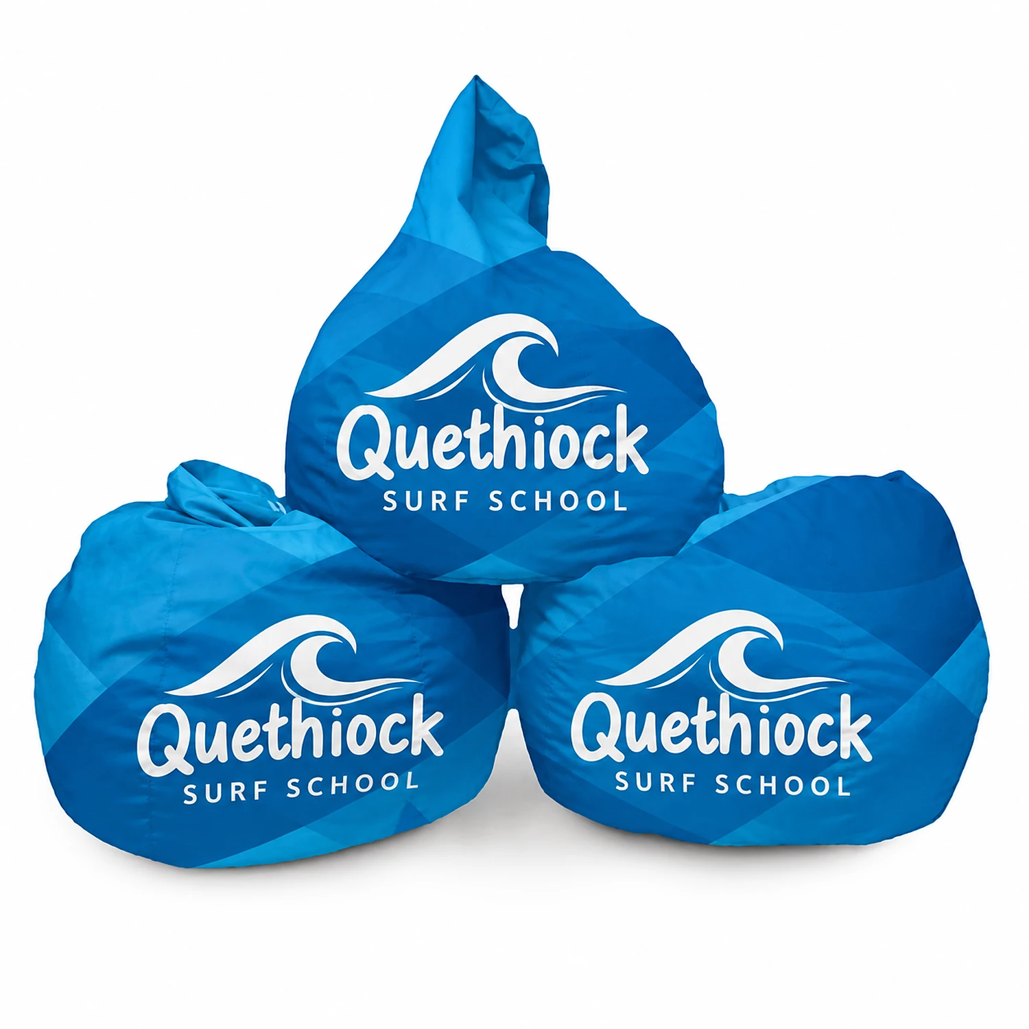 Branded Beanbag - Round - 850mm x 1110mm - Full Colour Print, shown with example artwork