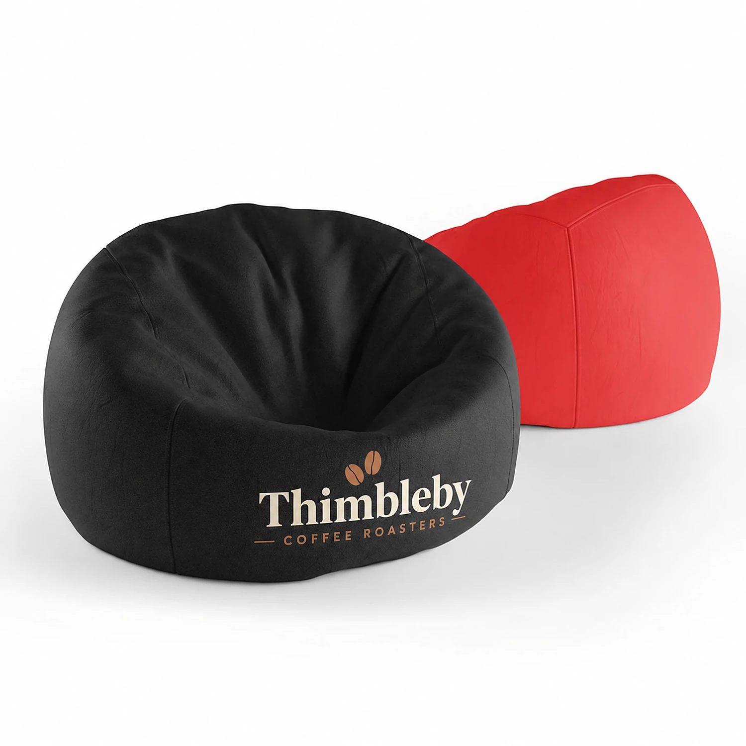 Branded Beanbag - Round - 850mm x 1110mm - Full Colour Print, shown with example artwork