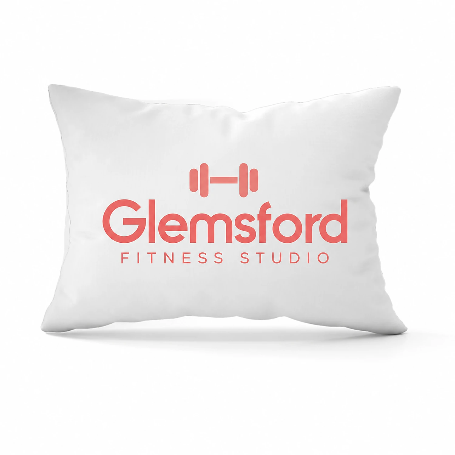 Branded Lumbar Cushions - 350mm x 250mm, shown with example artwork