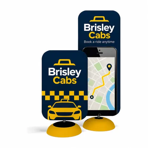Bubble Poster Stand - Hardware, Graphic and Base - 850mm x 2000mm, shown with example artwork