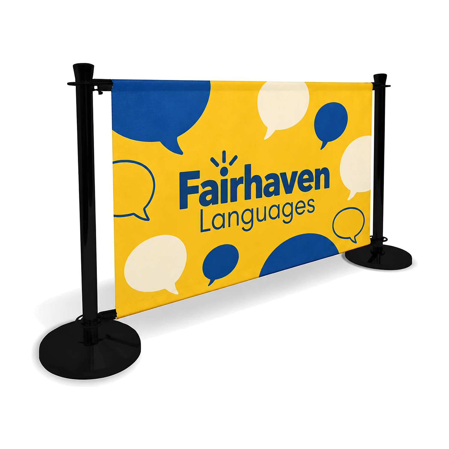 Cafe barrier kit printed with an example design