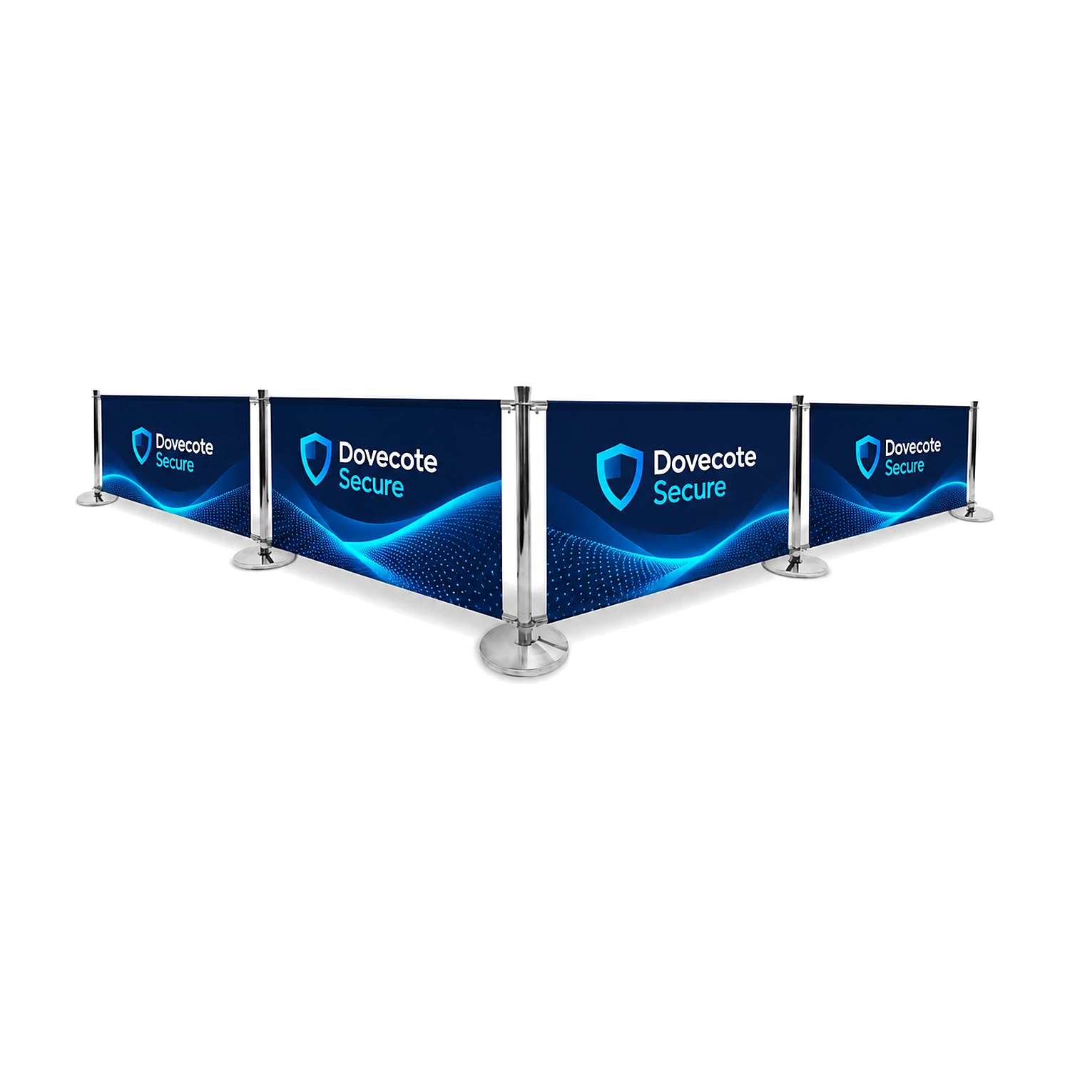 Cafe barrier kit printed with an example design