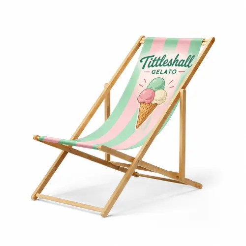 Classic Deck Chair - Lightweight & Customisable - Full Colour Print, shown with example artwork
