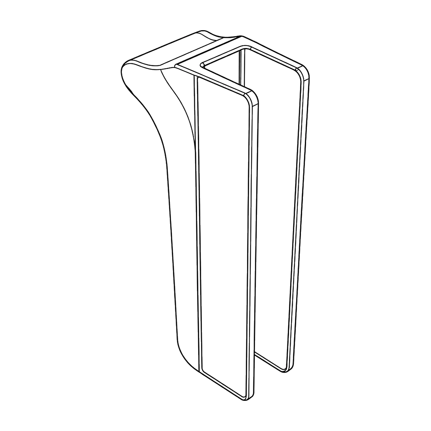 Clear plastic connector line drawing