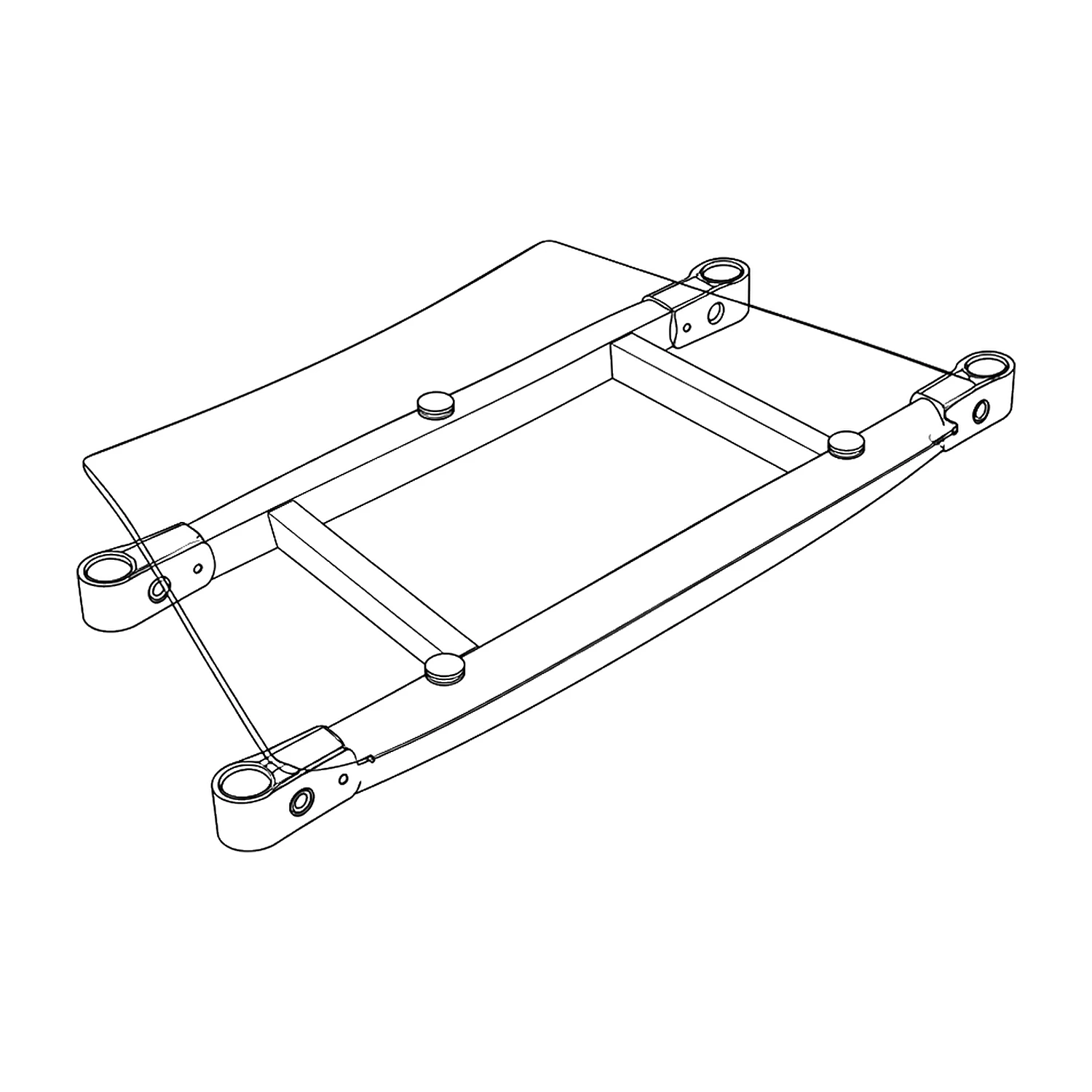 Concave counter middle shelf line drawing
