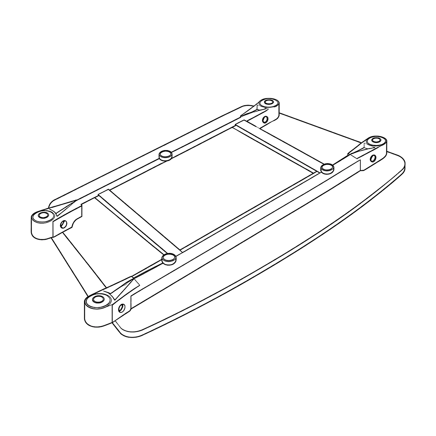 Convex counter middle shelf line drawing