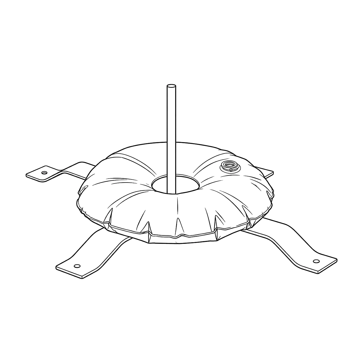 Cross base with water ring line drawing