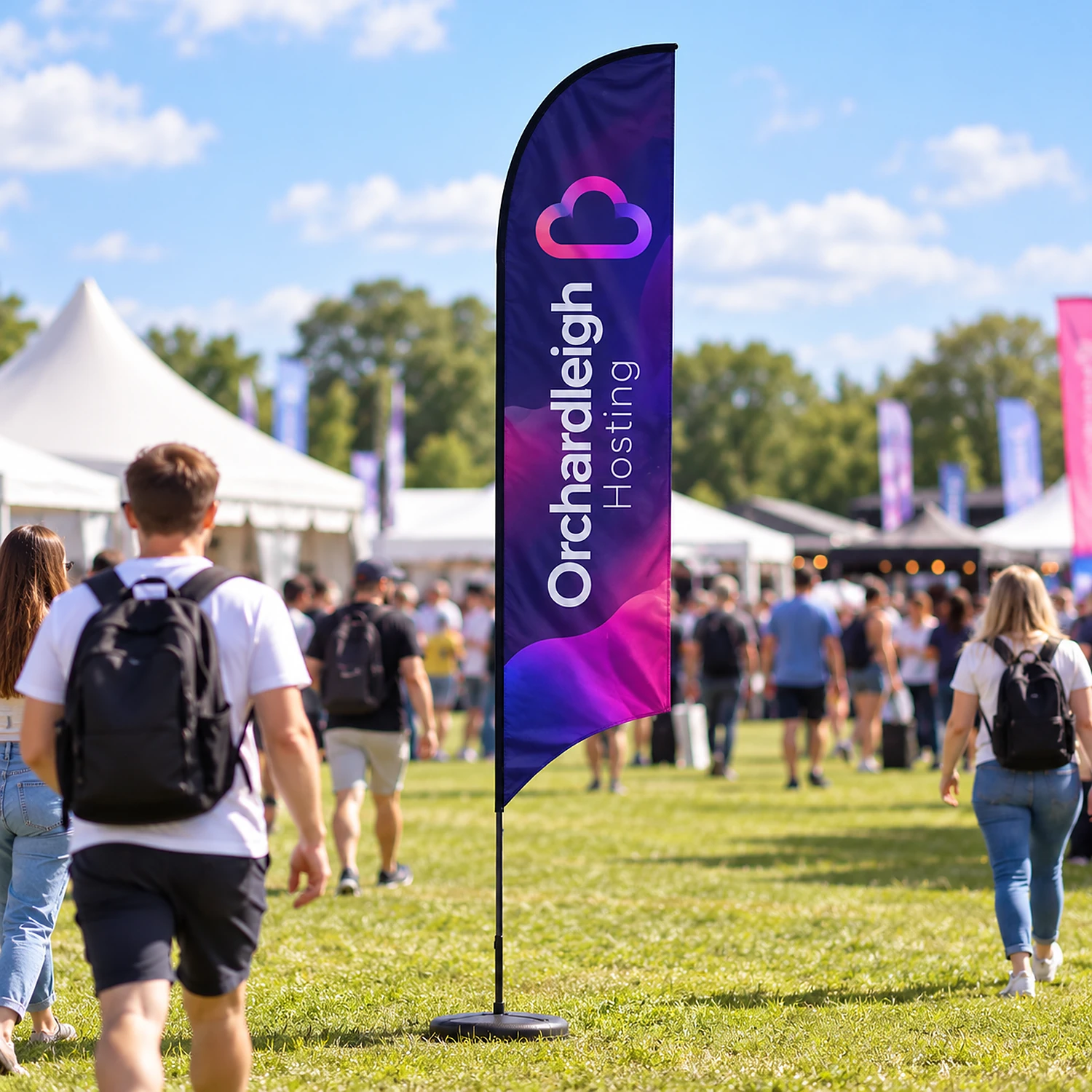 Curve flag at an outdoor event