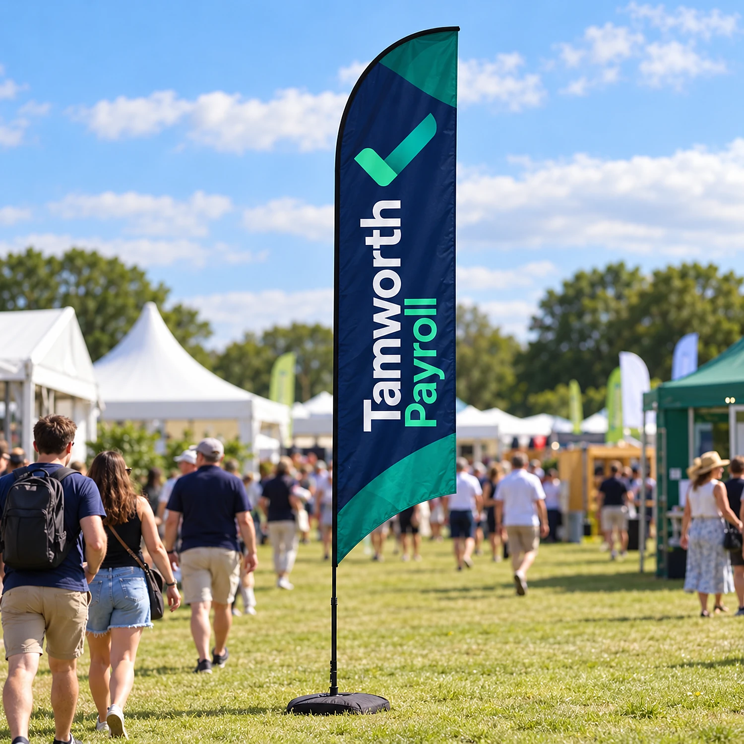 Curve flag at an outdoor event