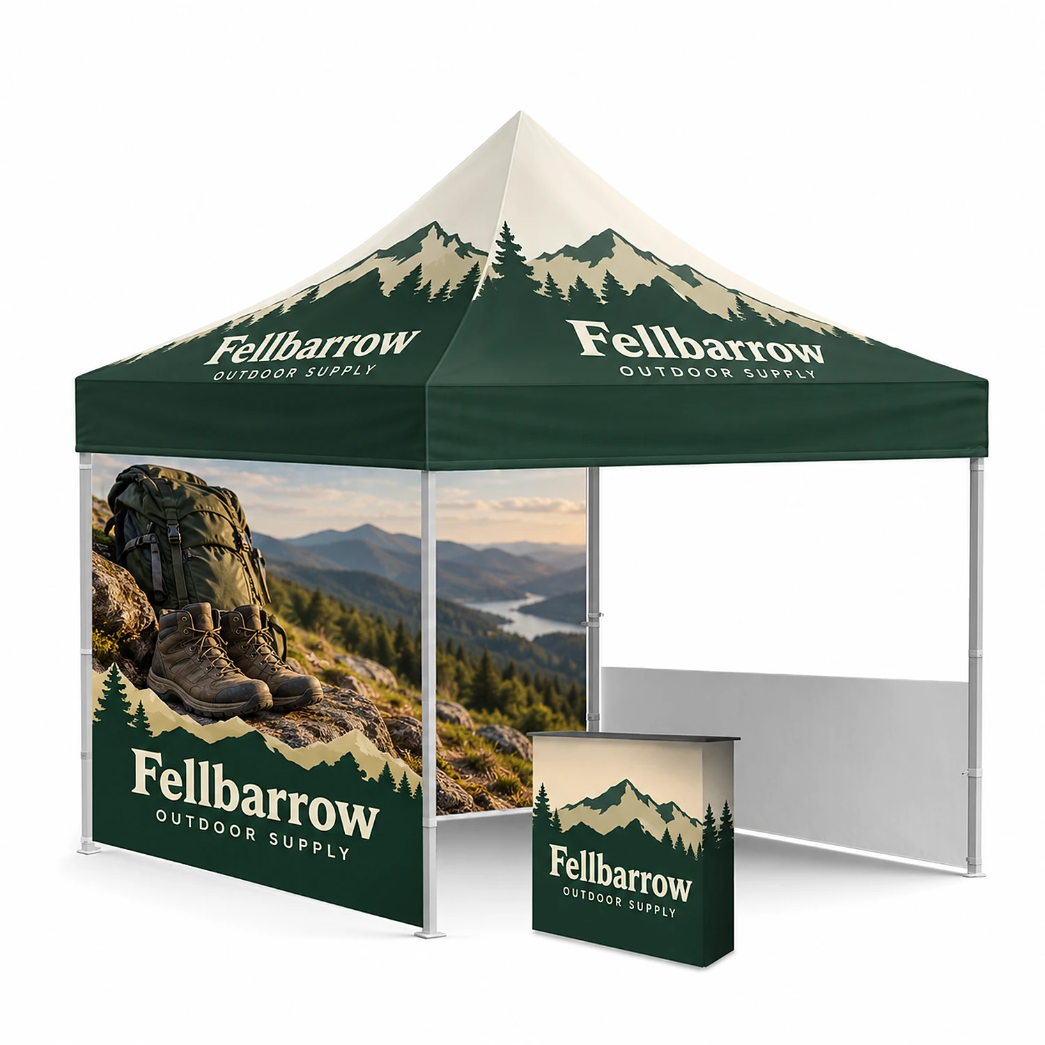 Daylight Plus Gazebo Kit - Custom Printed Canopy - 3m x 6m, shown with example artwork