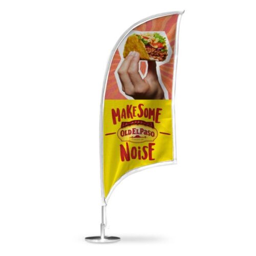 Desktop Flag and Pole Kit - Curved - Double-Sided Print