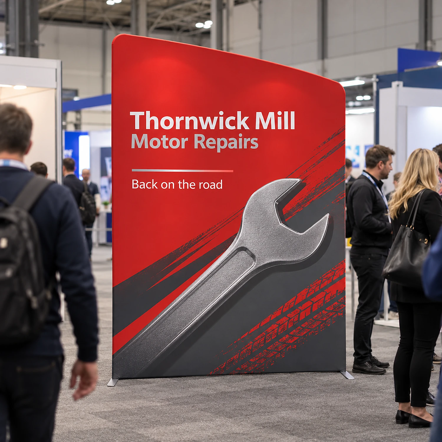 Display Wall C at a trade show, shown with an example design