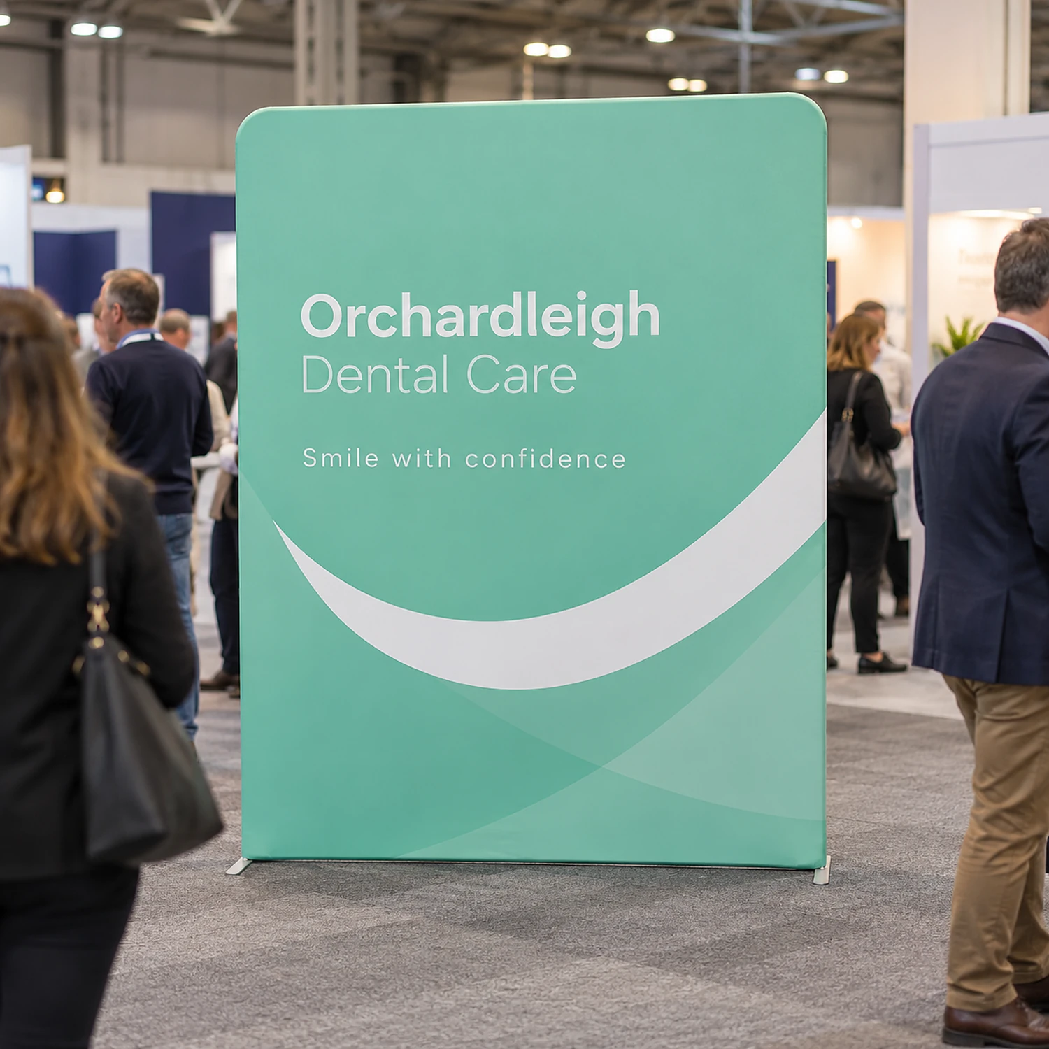 Display Wall M in use at an event, shown with an example design