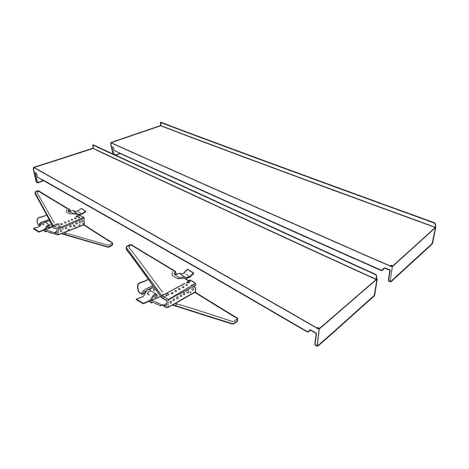 Double-sided shelf set line drawing