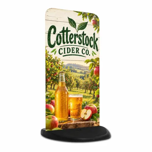 Ecoflex Lite Display Sign - 410mm x 795mm - Double-Sided Print, shown with example artwork