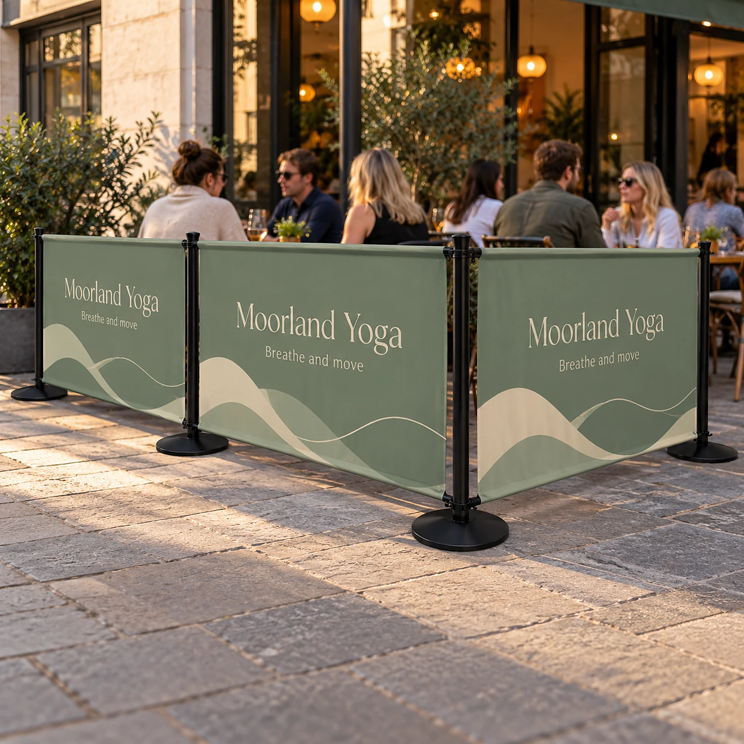 Espresso cafe barrier outside a restaurant