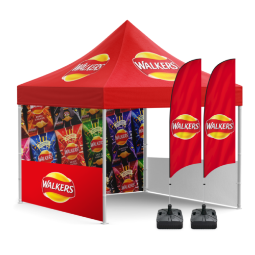 Event Gazebo Kit - 2m x 2m - Custom Printed Canopy with Flags