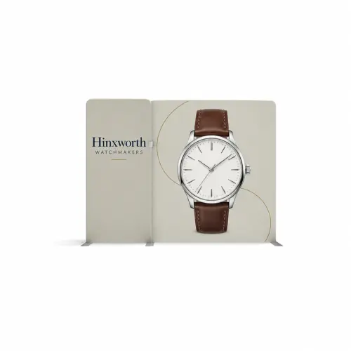 Fabric Display Wall 2.99m x 2.26m, Double-Sided, with Carry Bag, shown with example artwork