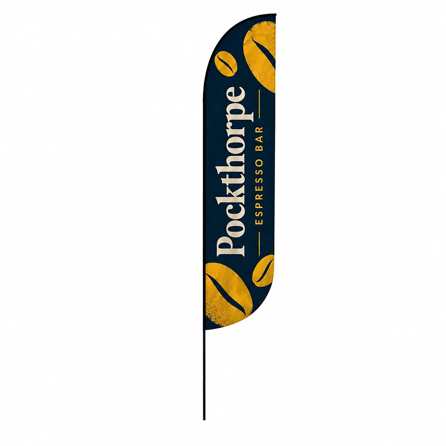 Fibreglass Flag and Pole Kit - Bold - 2.4m - Single-Sided, shown with example artwork