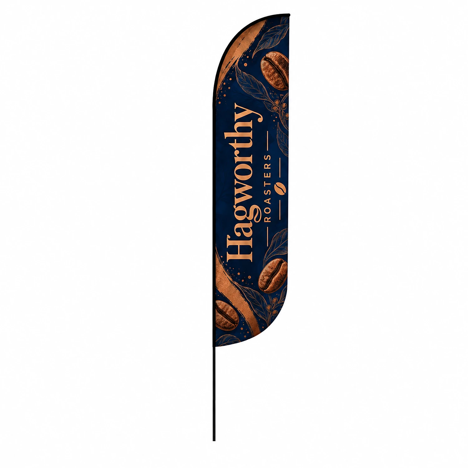 Fibreglass Flag and Pole Kit - Bold - 3.0m - Single-Sided, shown with example artwork