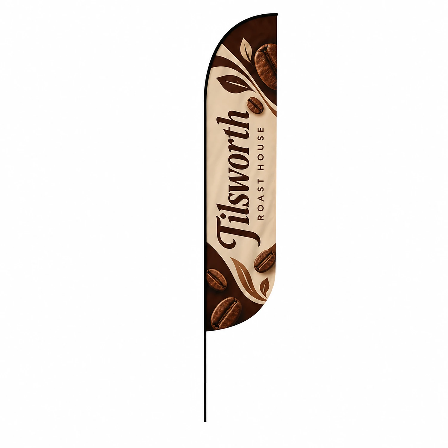 Fibreglass Flag and Pole Kit - Bold - 4.0m - Single-Sided, shown with example artwork