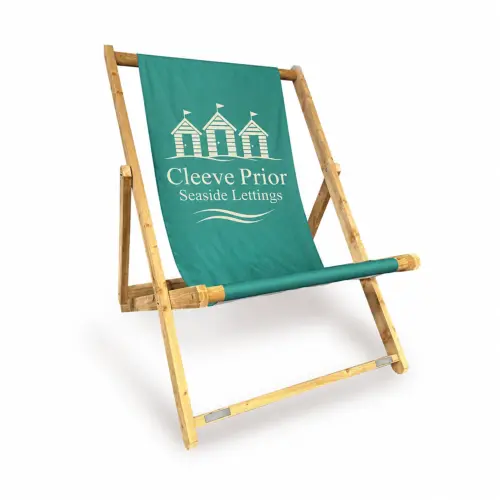 Giant Deck Chair - Oversized Outdoor Seating - 176cm x 146cm, shown with example artwork