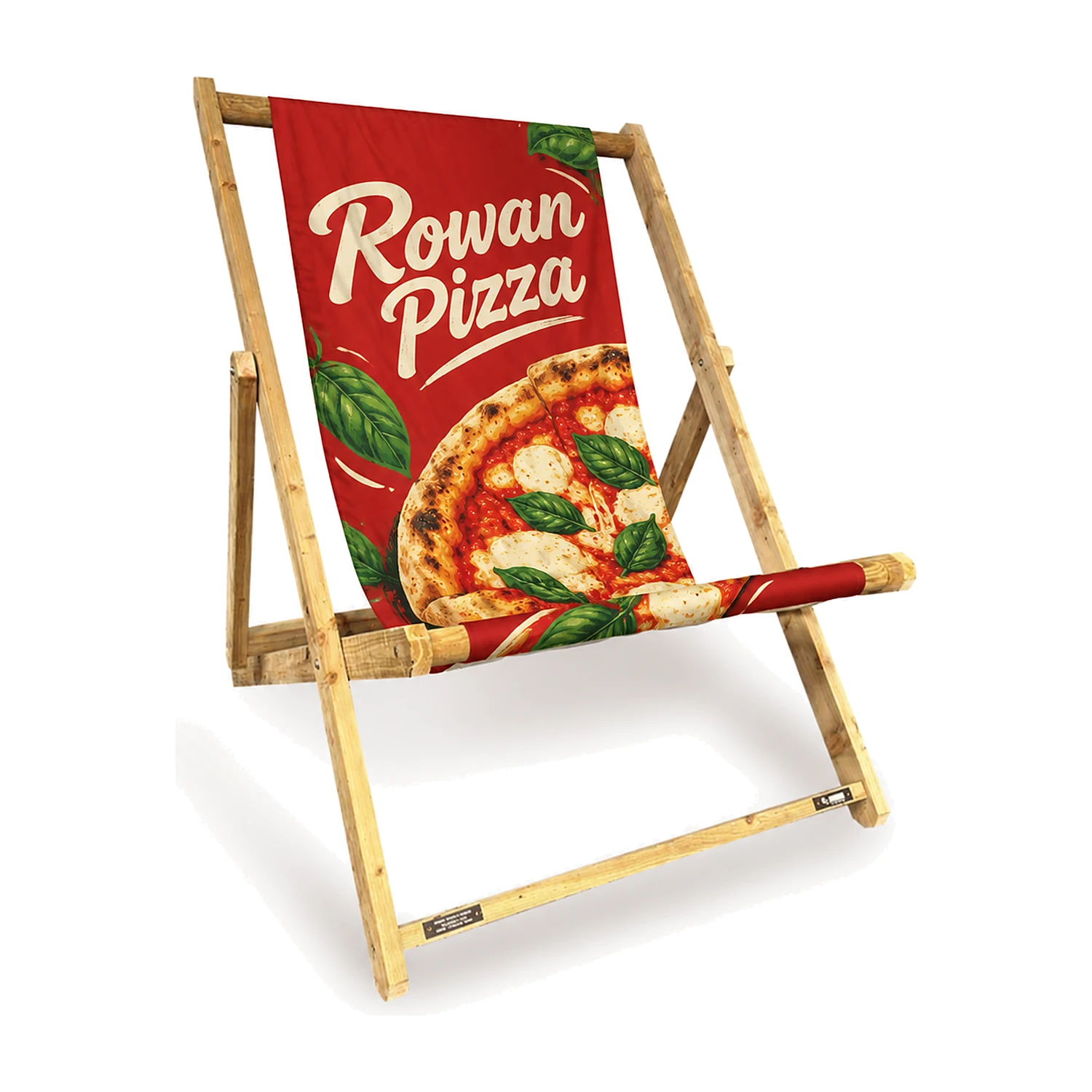 Giant printed deck chair printed with an example design