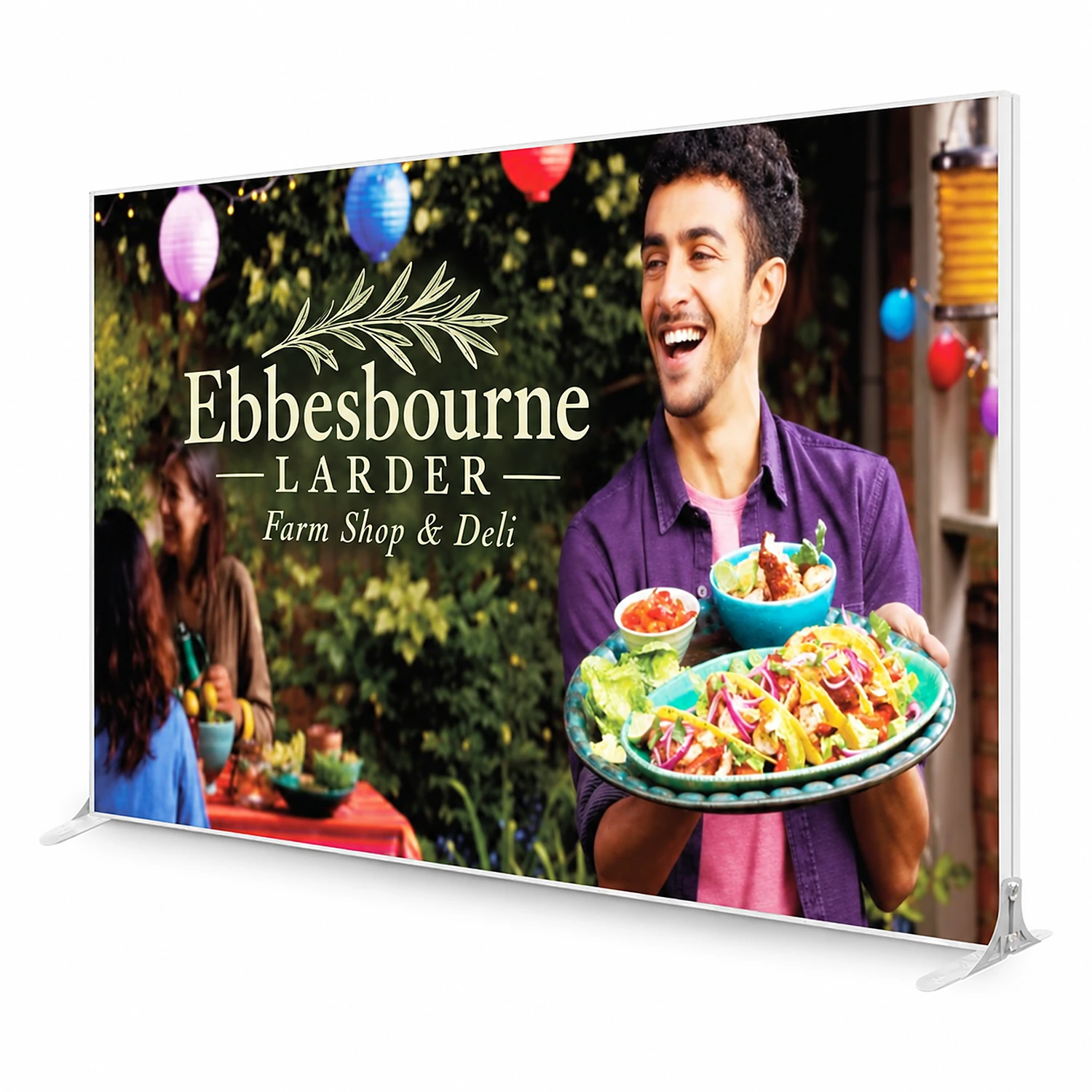 Glopix LED Light Box - 2000mm x 3000mm x 120mm, shown with example artwork