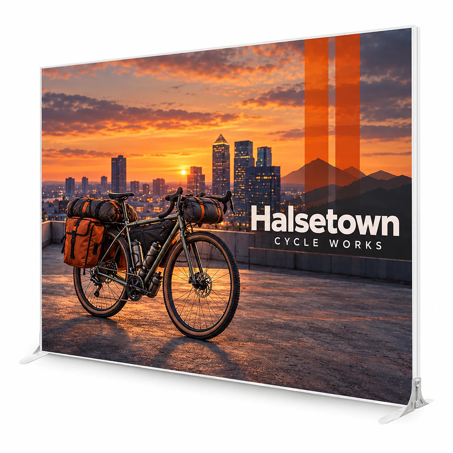Glopix LED Light Box - 2250mm x 3000mm x 120mm, shown with example artwork