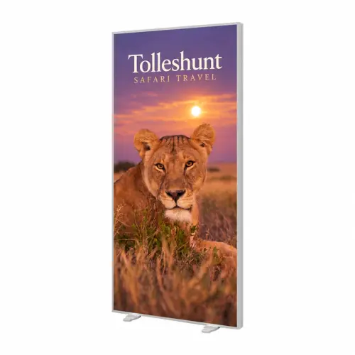 Glopix LED Light Box - 2500mm x 1000mm x 120mm, shown with example artwork