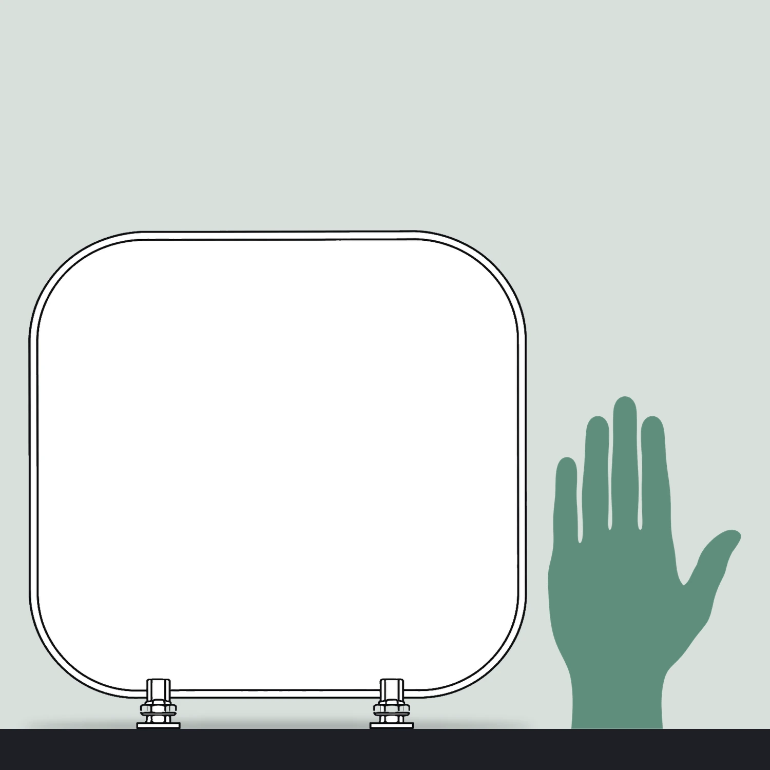Header panel size compared with a hand