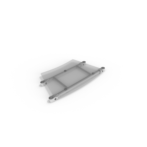 WaveLine® InfoDesk Counter - Plexiglass Middle Shelf A - Concave
