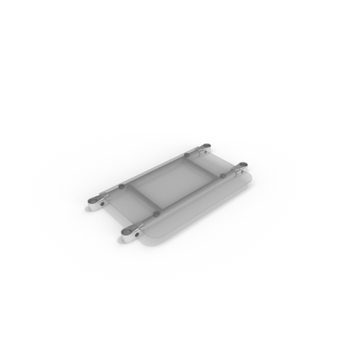 WaveLine® InfoDesk Counter - Plexiglass Middle Shelf - Straight