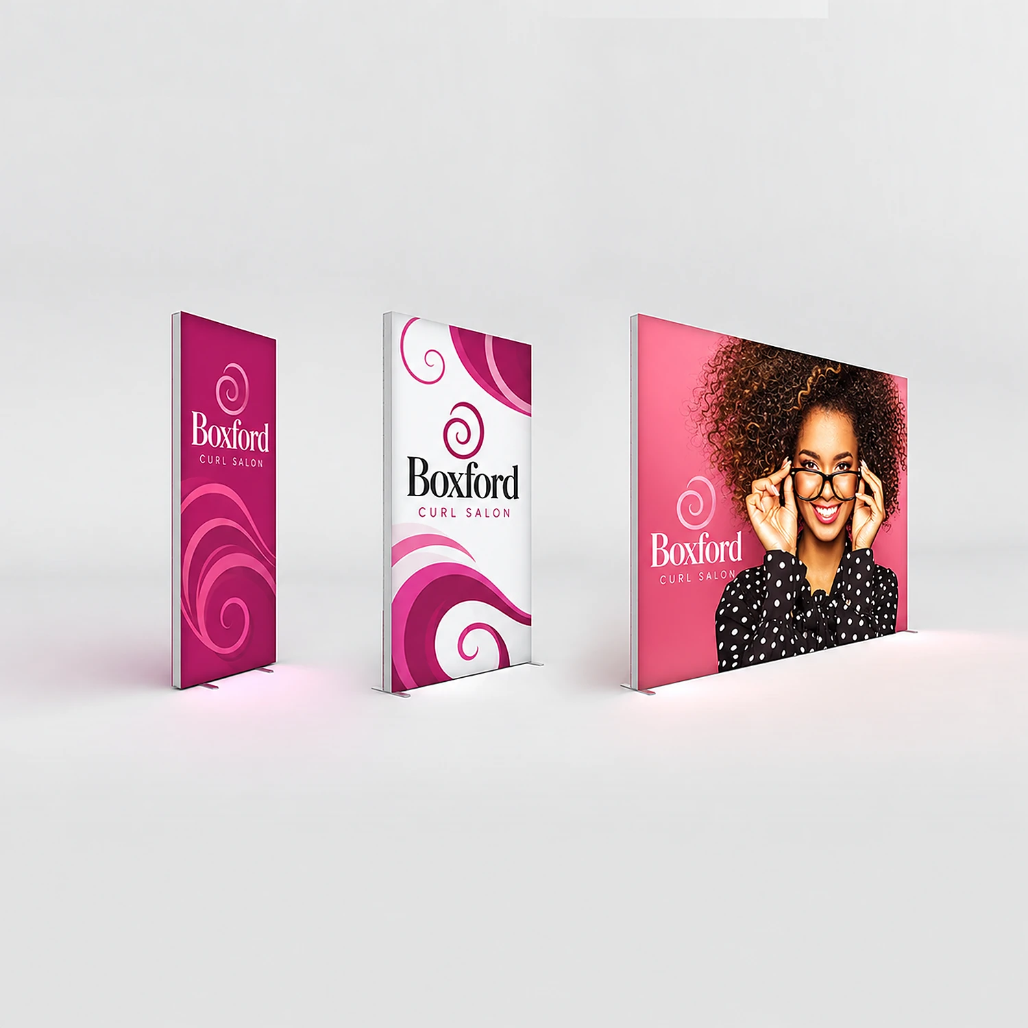 Infinity DNA LED Lightbox - 1.4m - Single-Sided Graphic and Blockout, shown with example artwork