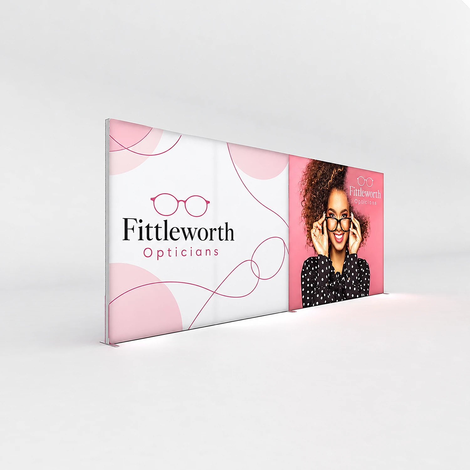 Infinity DNA LED Lightbox - 10ft/3m - Single-Sided Graphic & Blockout, shown with example artwork