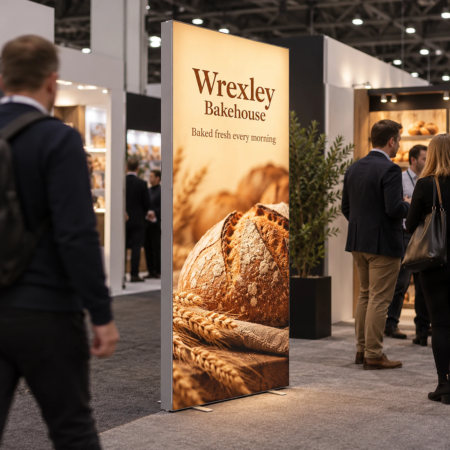 Infinity Light Box 950M at a trade show, shown with an example design