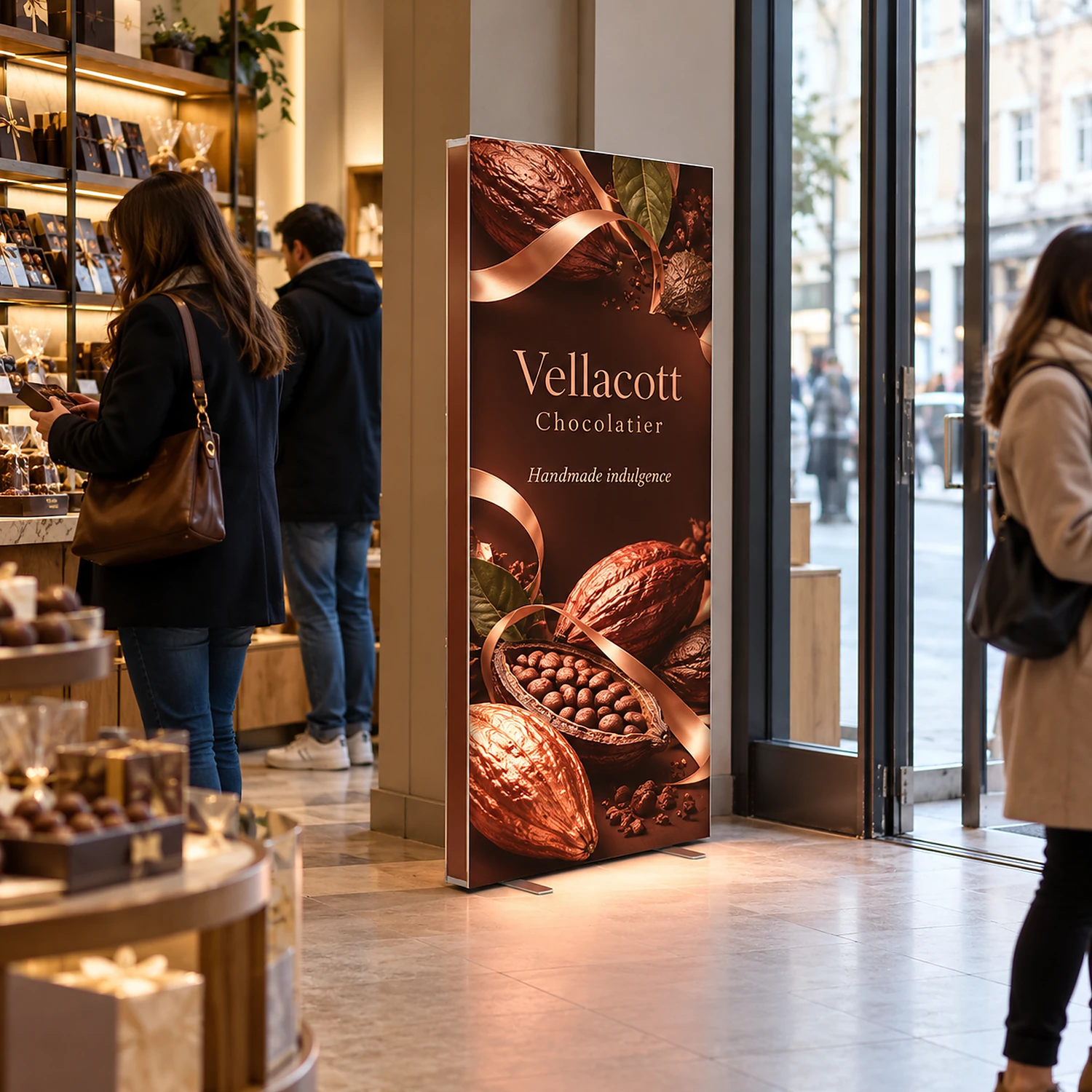 Infinity Light Box 950S in a high-street shop, shown with an example design