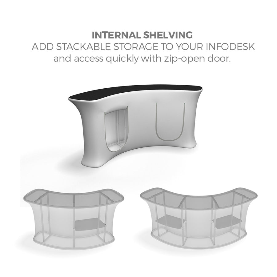 WaveLine® InfoDesk Counter - Plexiglass Middle Shelf B - Convex - Image 3