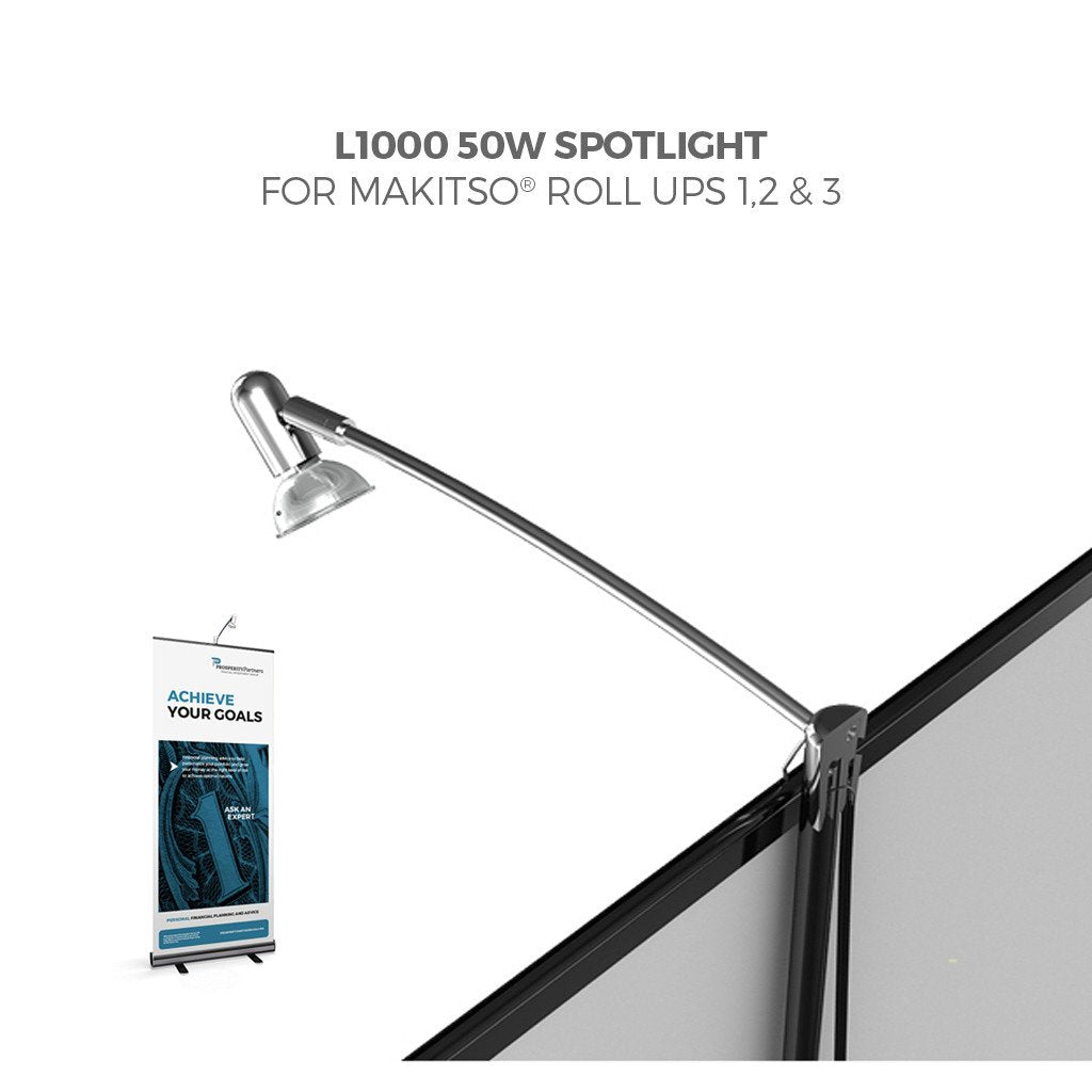 50W Spotlight for Roll Ups - L1000 - Chrome Finish - Set of 2 - Image 2