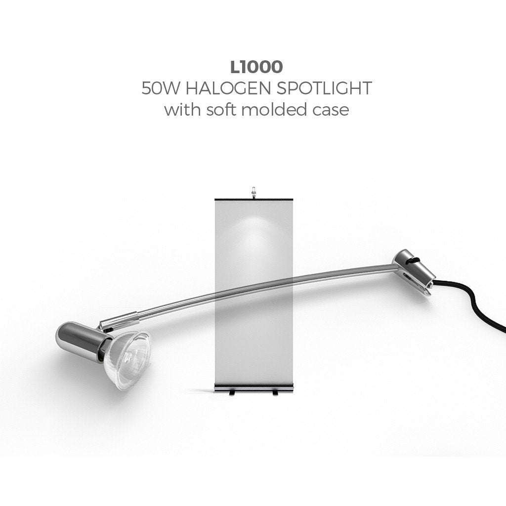50W Spotlight for Roll Ups - L1000 - Chrome Finish - Set of 2