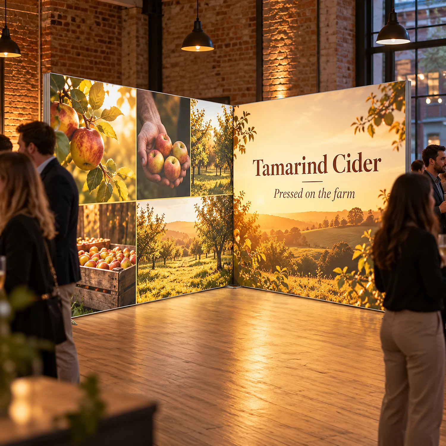 LED lightbox exhibition stand 3m x 3m in use at a product launch event