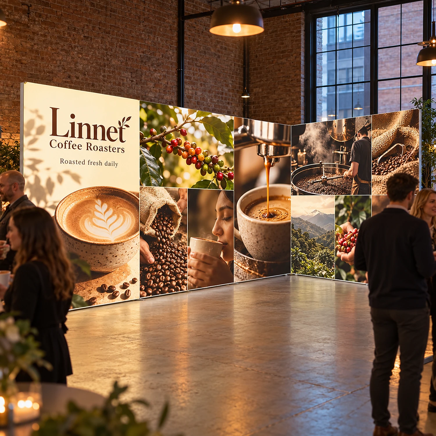 LED lightbox exhibition stand 6m x 3m in use at a product launch event