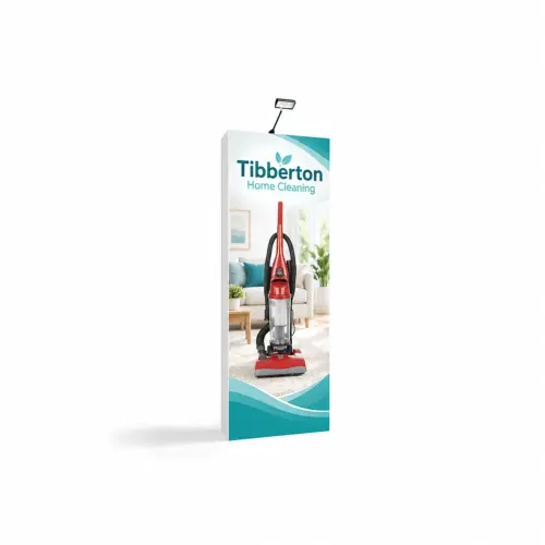 OneFabric Pop-up Display - Straight w/ Endcaps - 3ft Wide, shown with example artwork