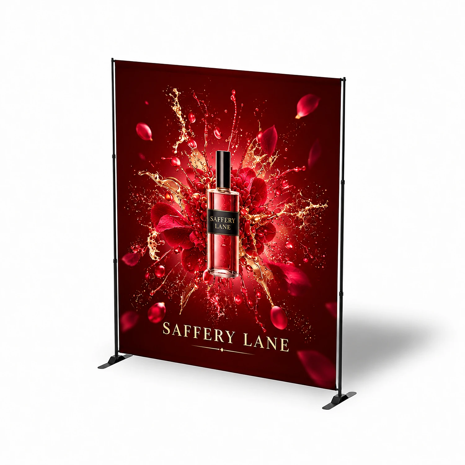Pegasus Tension Banner - Telescopic - 2400mm Wide x 2400mm Height, shown with example artwork